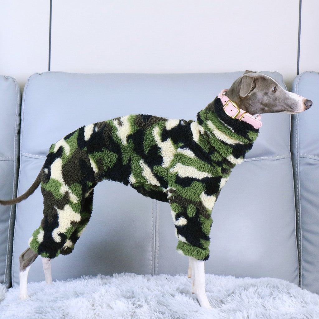 Whippet & Italian Greyhound Winter Pajamas – Warm Fleece Dog Bodysuit
