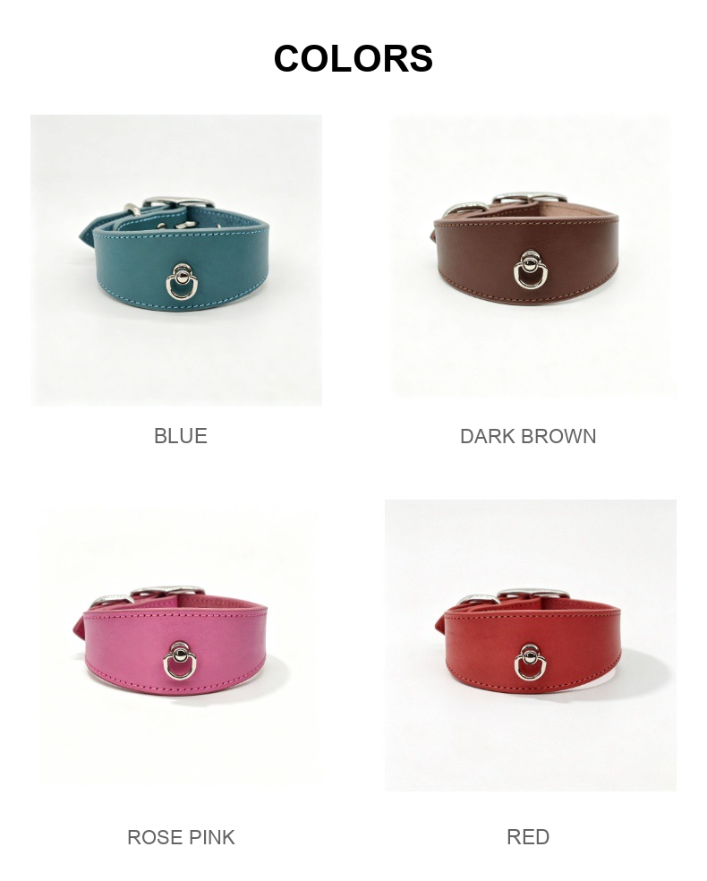 Whippet & Italian Greyhound Wide Leather Collar – Top-Grain Cowhide Sighthound Collar
