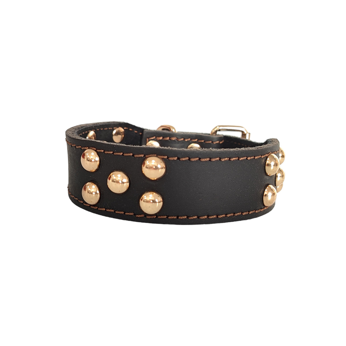 Whippet & Italian Greyhound Genuine Leather Studded Collar – Wide Sighthound Dog Collar