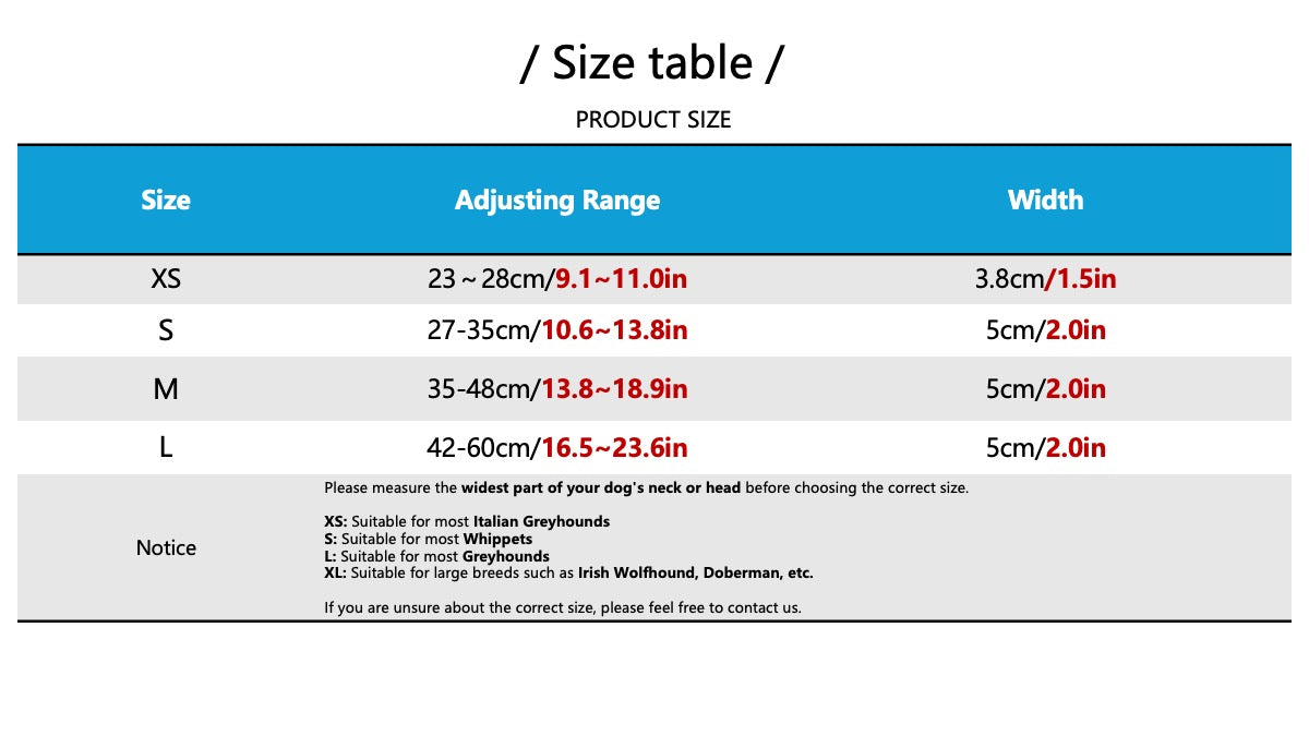 Dog Size Guide Large