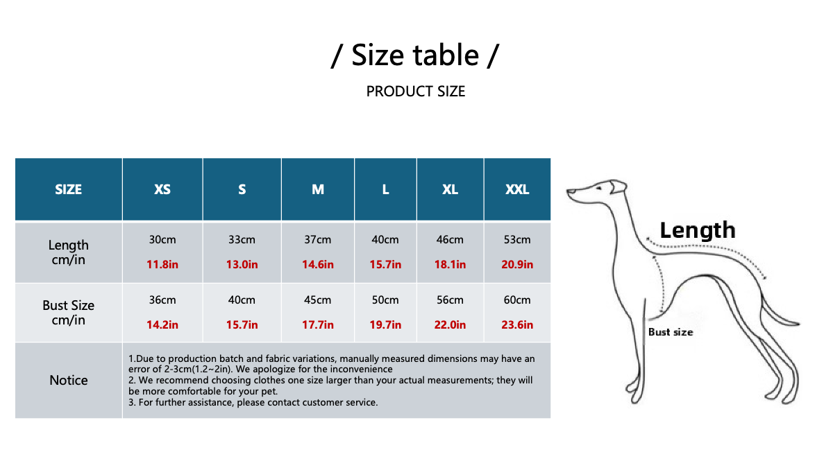 Dog Size Guide Large